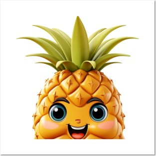 Cute kawaii pineapple Posters and Art